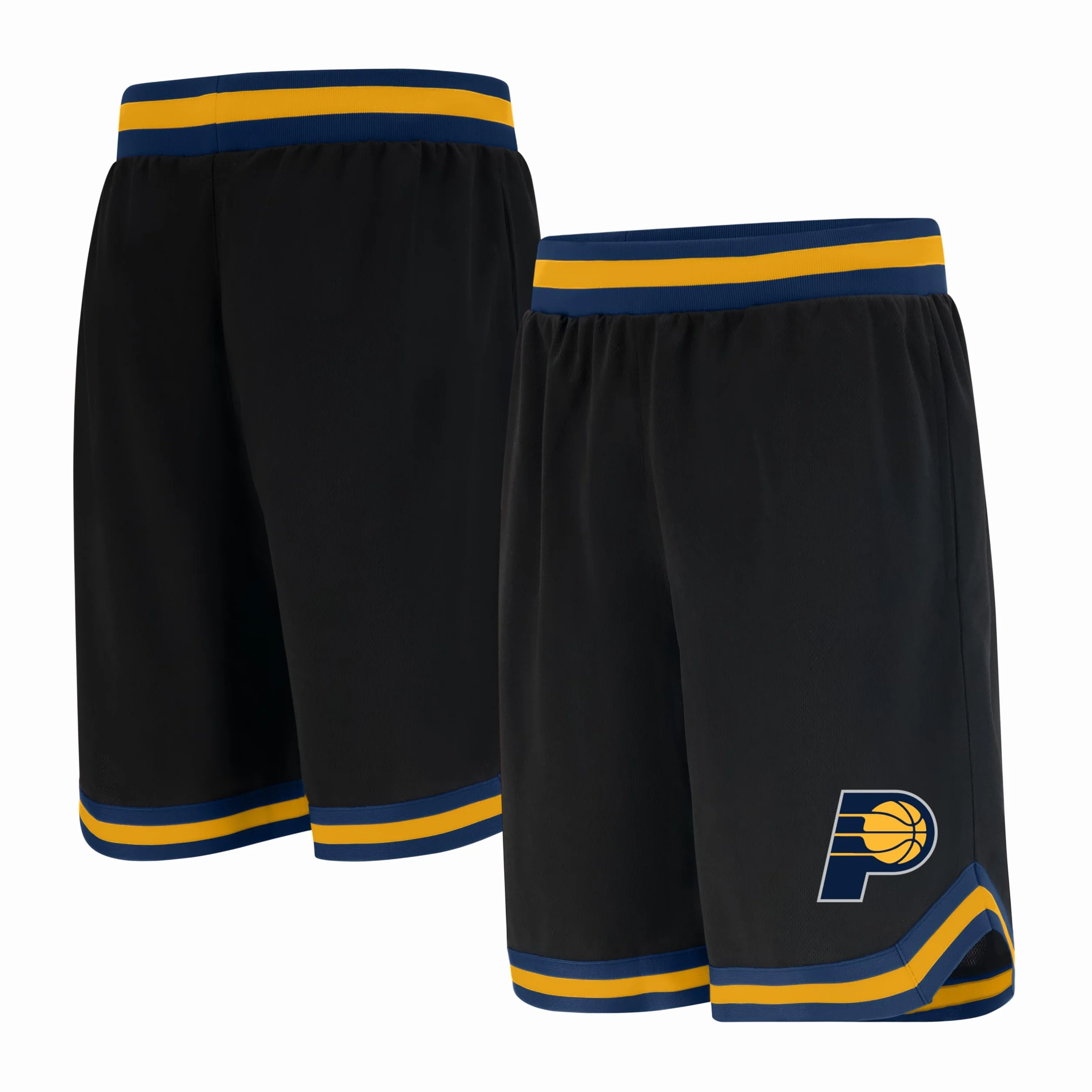 NBA Ultra Game GSM3547F Woven Team Logo Poly Mesh Basket Shorts Nero Large