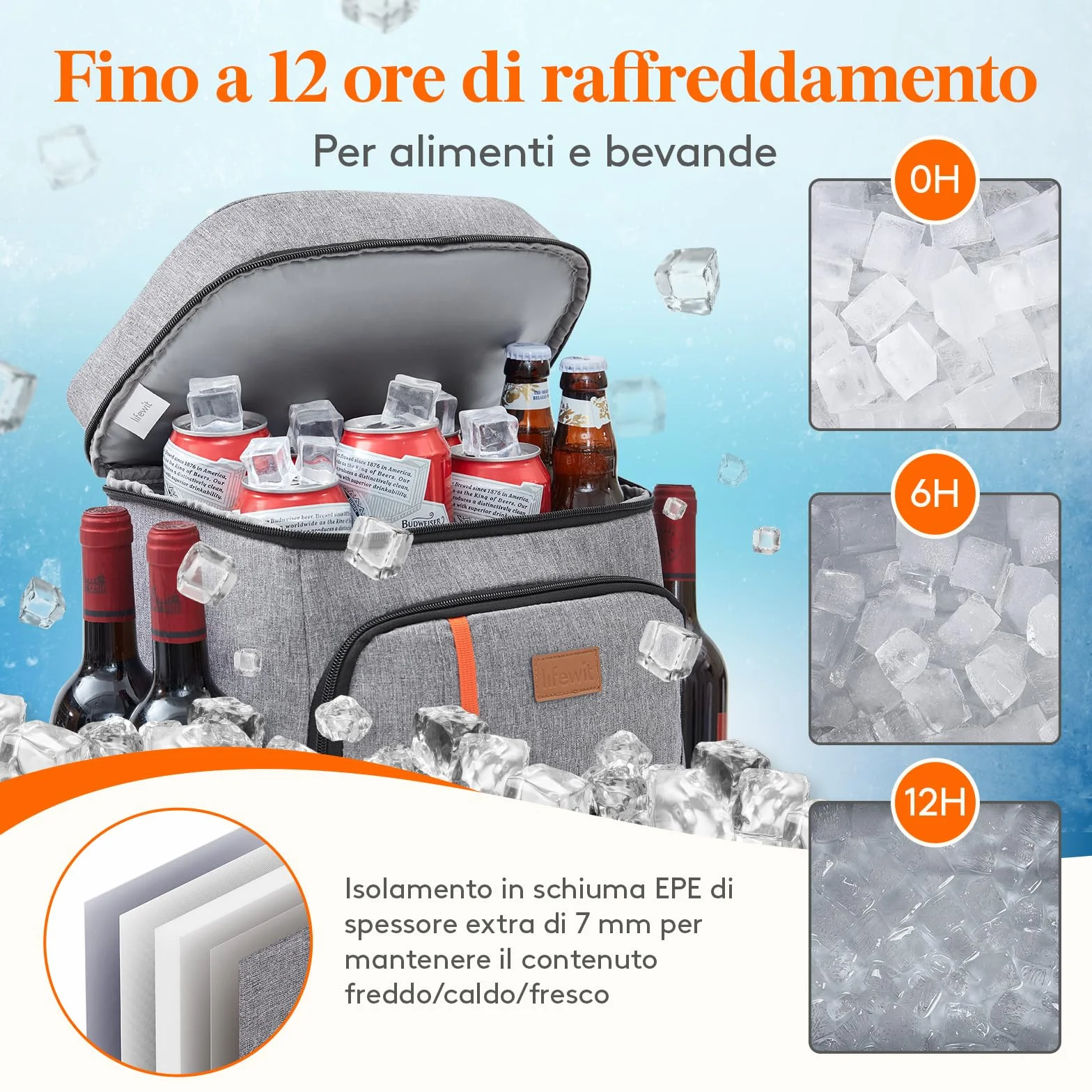 Lifewit Zaino Termico Impermeabile, Borsa Frigo Leggera a Prova di Perdite per Lavoro Picnic Spiaggia