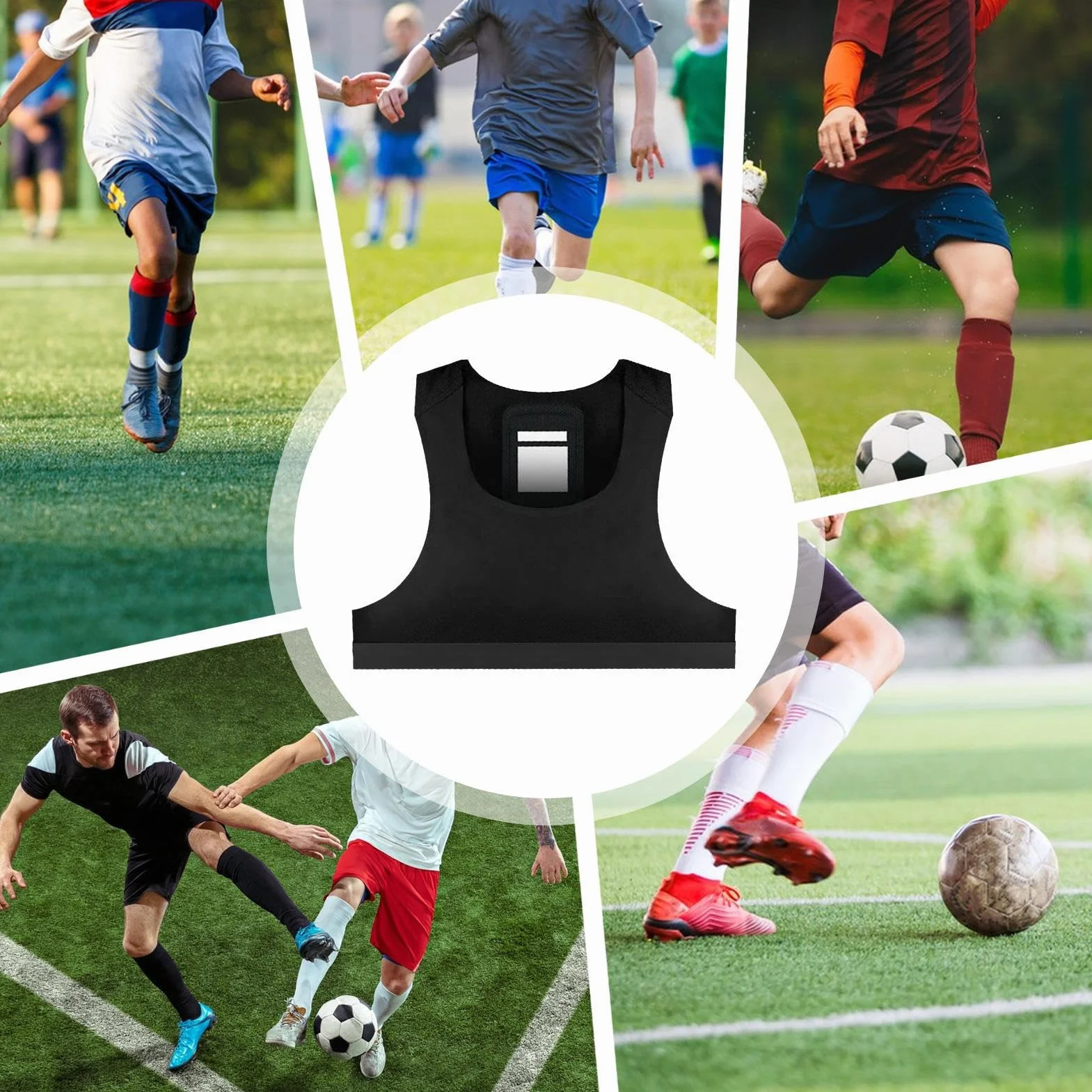 Gilet da calcio fitness tracker, canotta sportiva per allenamento