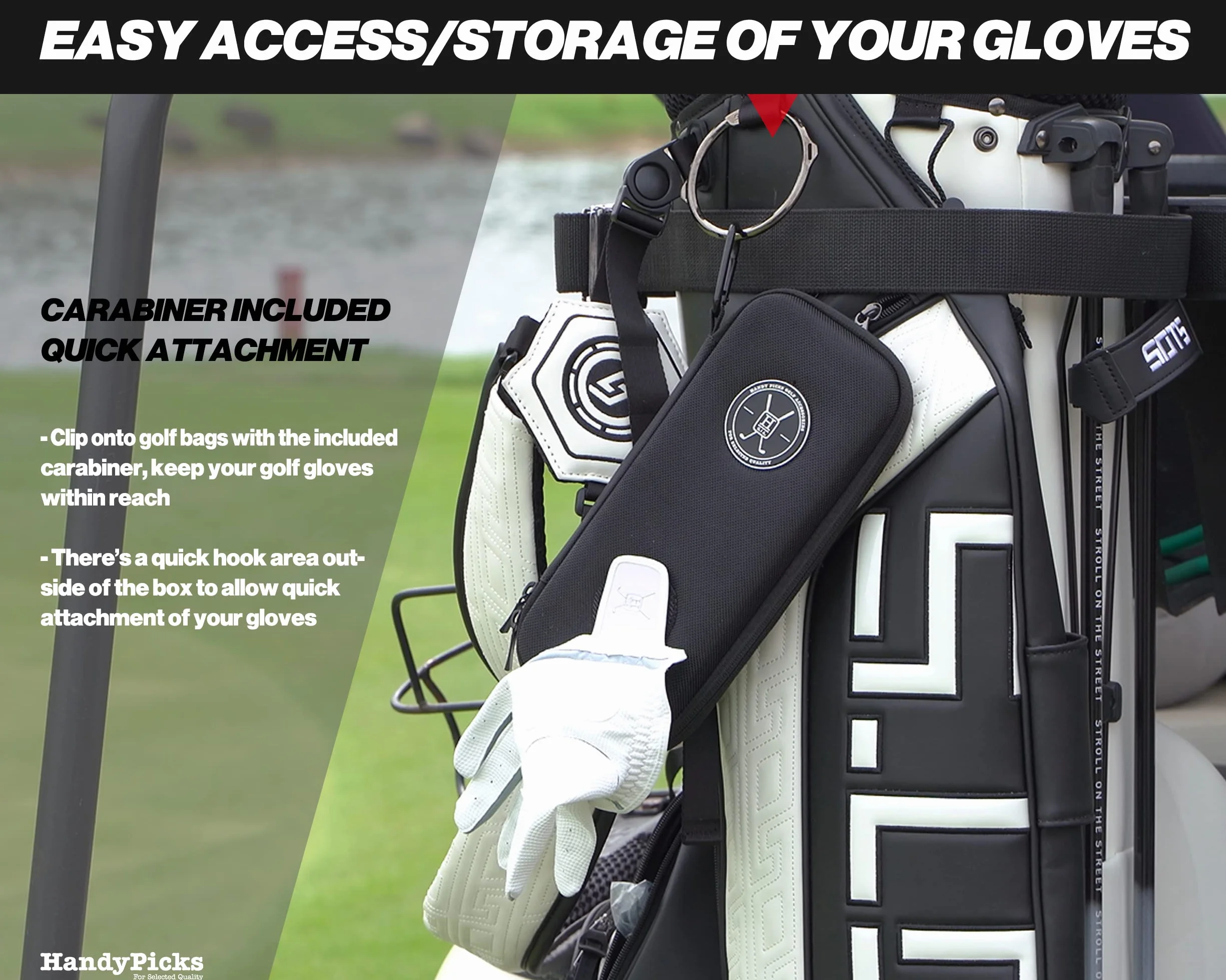 Handy Picks Custodia per Guanti da Golf ad Alte Prestazioni, Protegge e Mantiene i Guanti da Golf Puliti e Asciutti, Aria che Scorre Attraverso la Copertura Posteriore