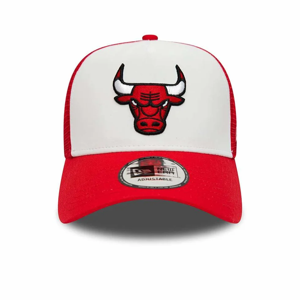 New Era Chicago Bulls NBA A-Frame Adjustable Trucker Cap White Red