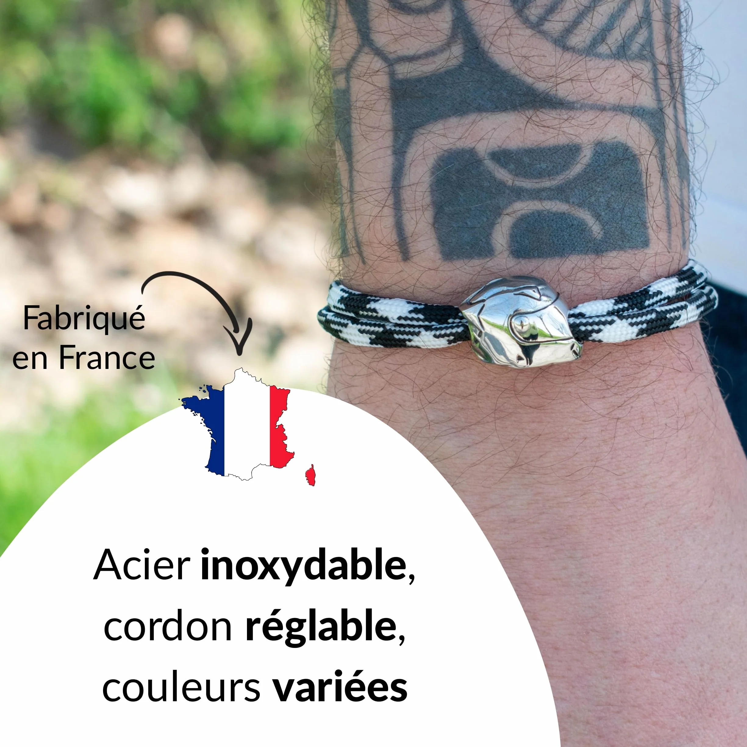 Bracciale da motociclista regolabile in acciaio inossidabile gioiello casco uomo donna idea regalo accessorio polso