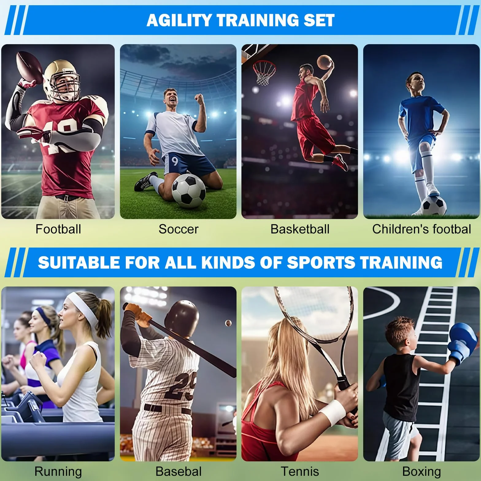 Cinesini per Allenamento Calcio, Set Completo con Scala 6m, 12 Cinesini e Lanciatore di Calcio